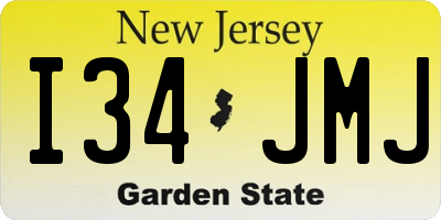 NJ license plate I34JMJ