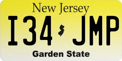 NJ license plate I34JMP