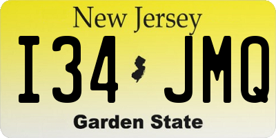 NJ license plate I34JMQ