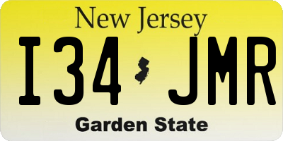 NJ license plate I34JMR