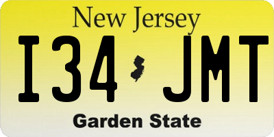 NJ license plate I34JMT