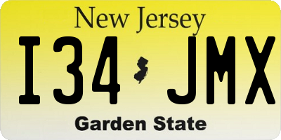 NJ license plate I34JMX