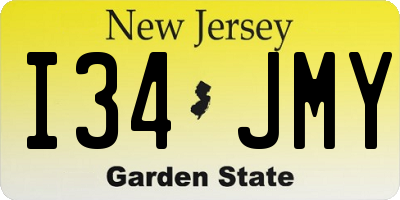 NJ license plate I34JMY