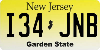 NJ license plate I34JNB
