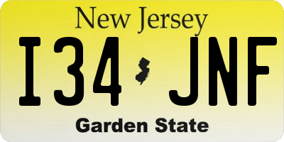 NJ license plate I34JNF