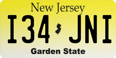 NJ license plate I34JNI