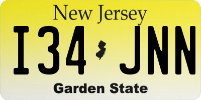 NJ license plate I34JNN