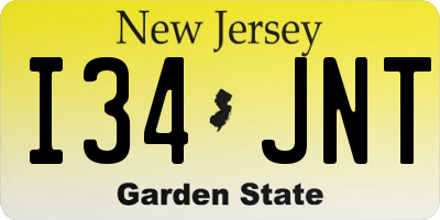 NJ license plate I34JNT