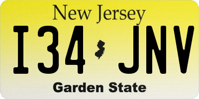 NJ license plate I34JNV