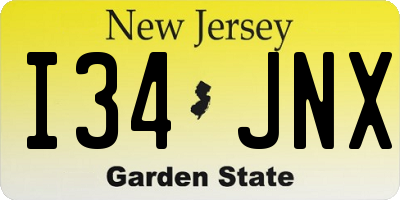NJ license plate I34JNX