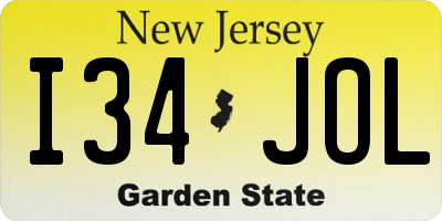 NJ license plate I34JOL