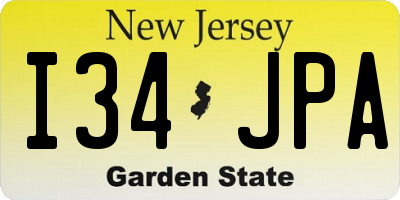 NJ license plate I34JPA