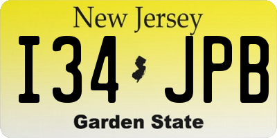 NJ license plate I34JPB