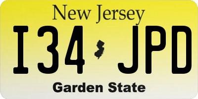 NJ license plate I34JPD