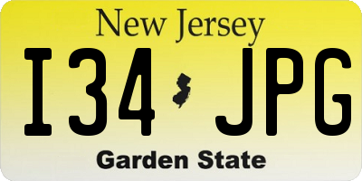 NJ license plate I34JPG
