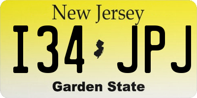 NJ license plate I34JPJ