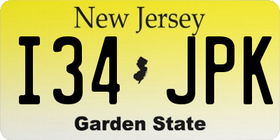 NJ license plate I34JPK