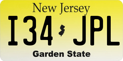NJ license plate I34JPL