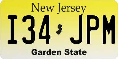 NJ license plate I34JPM