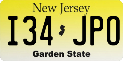 NJ license plate I34JPO