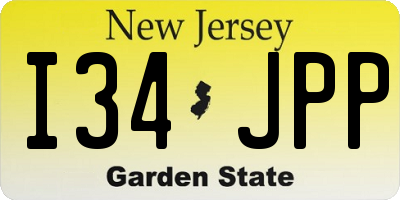 NJ license plate I34JPP