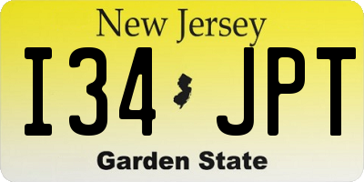 NJ license plate I34JPT