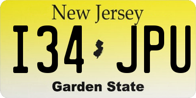 NJ license plate I34JPU