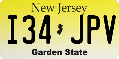 NJ license plate I34JPV