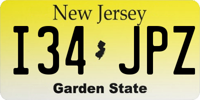 NJ license plate I34JPZ