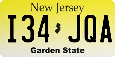NJ license plate I34JQA