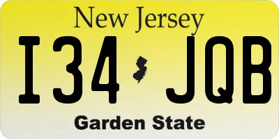 NJ license plate I34JQB