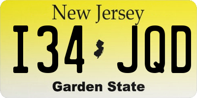 NJ license plate I34JQD