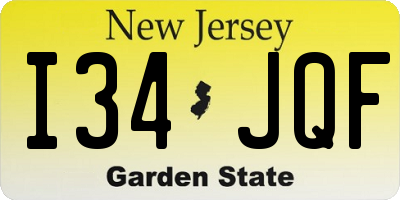 NJ license plate I34JQF