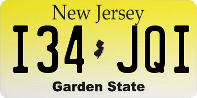 NJ license plate I34JQI