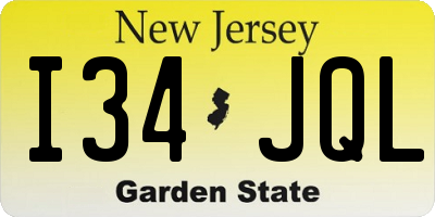 NJ license plate I34JQL