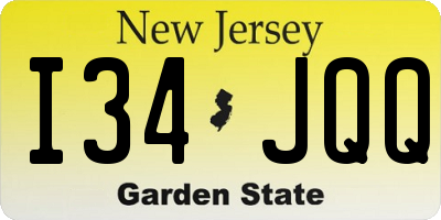 NJ license plate I34JQQ