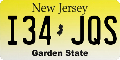 NJ license plate I34JQS
