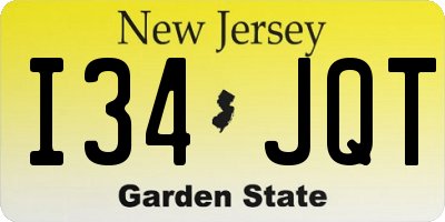 NJ license plate I34JQT