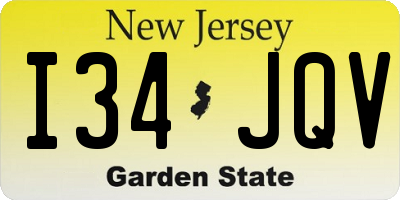 NJ license plate I34JQV