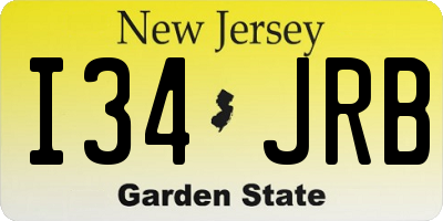 NJ license plate I34JRB