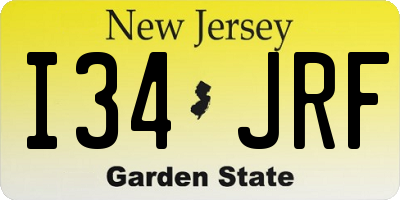 NJ license plate I34JRF