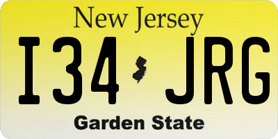 NJ license plate I34JRG