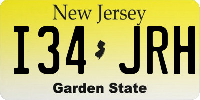 NJ license plate I34JRH