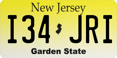 NJ license plate I34JRI