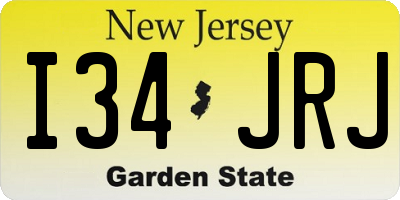 NJ license plate I34JRJ