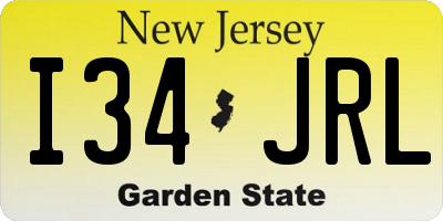 NJ license plate I34JRL