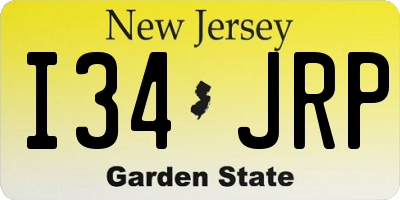 NJ license plate I34JRP