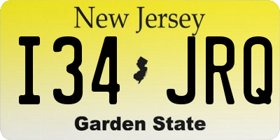 NJ license plate I34JRQ