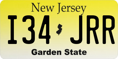 NJ license plate I34JRR