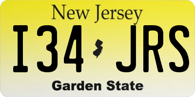 NJ license plate I34JRS